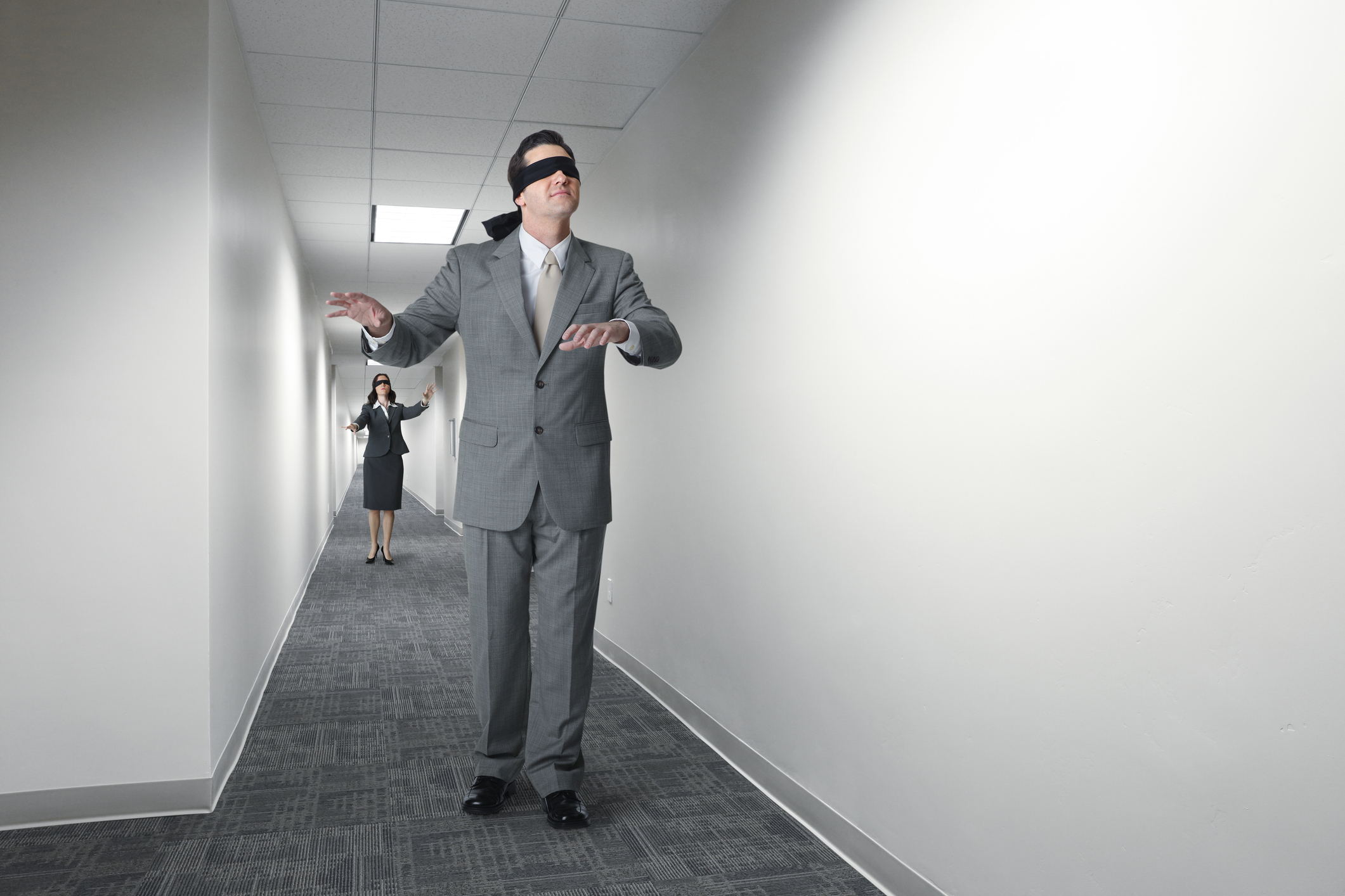 Businesspeople Blindfolded